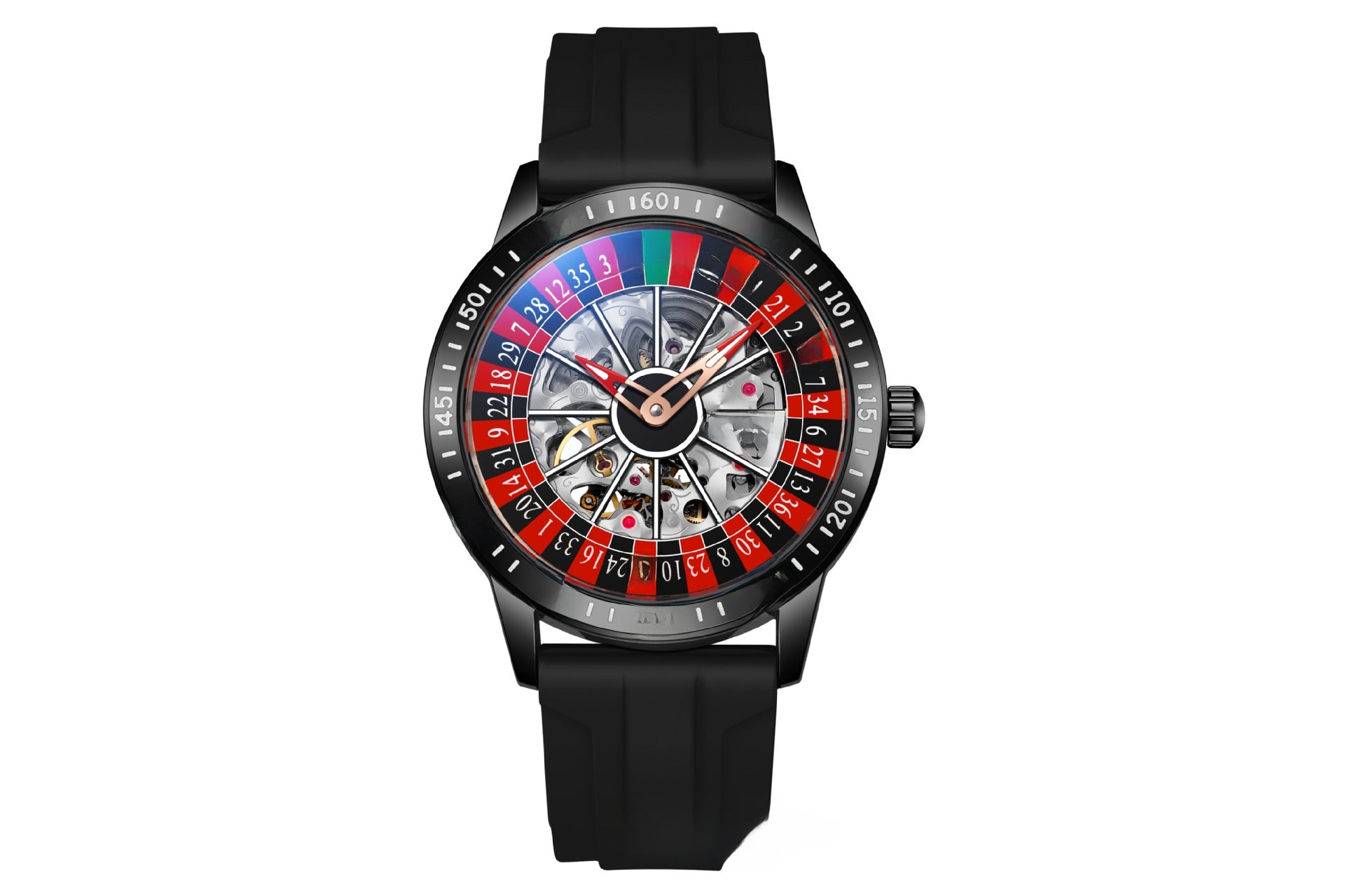 Automatic Mechanical Roulette Watch with Luminous Display