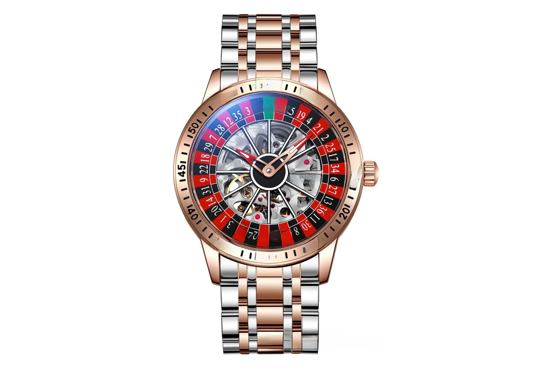 Automatic Mechanical Roulette Watch with Luminous Display