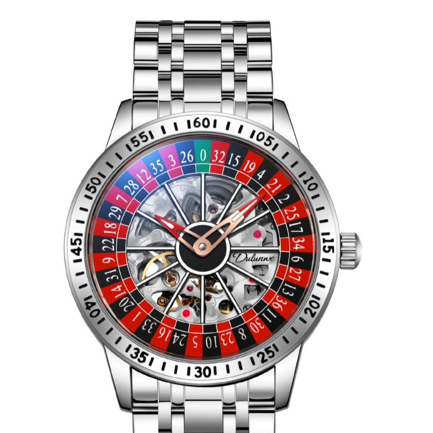 Automatic Mechanical Roulette Watch with Luminous Display