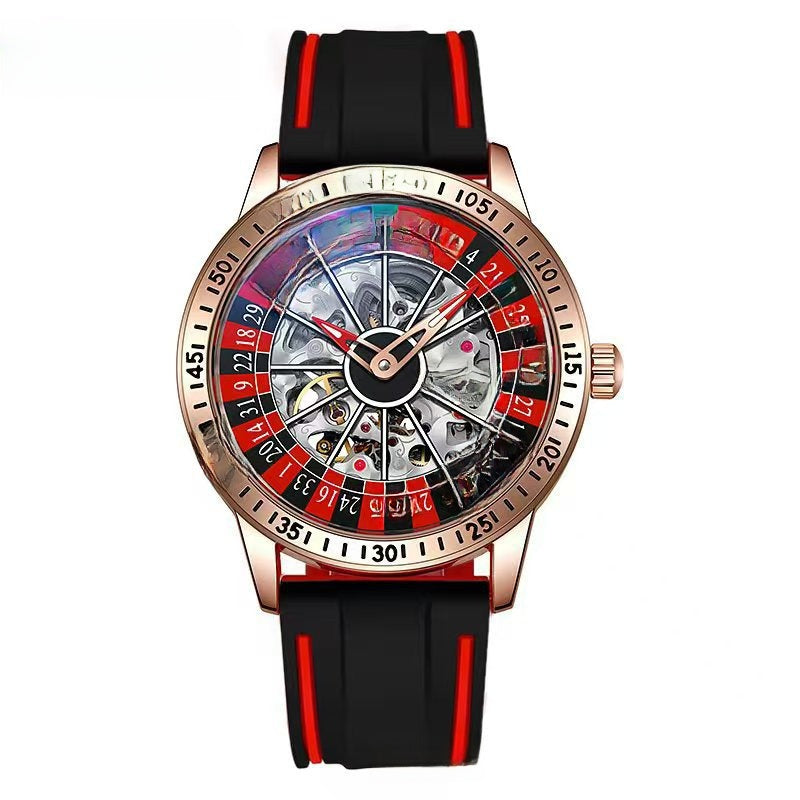 Automatic Mechanical Roulette Watch with Luminous Display