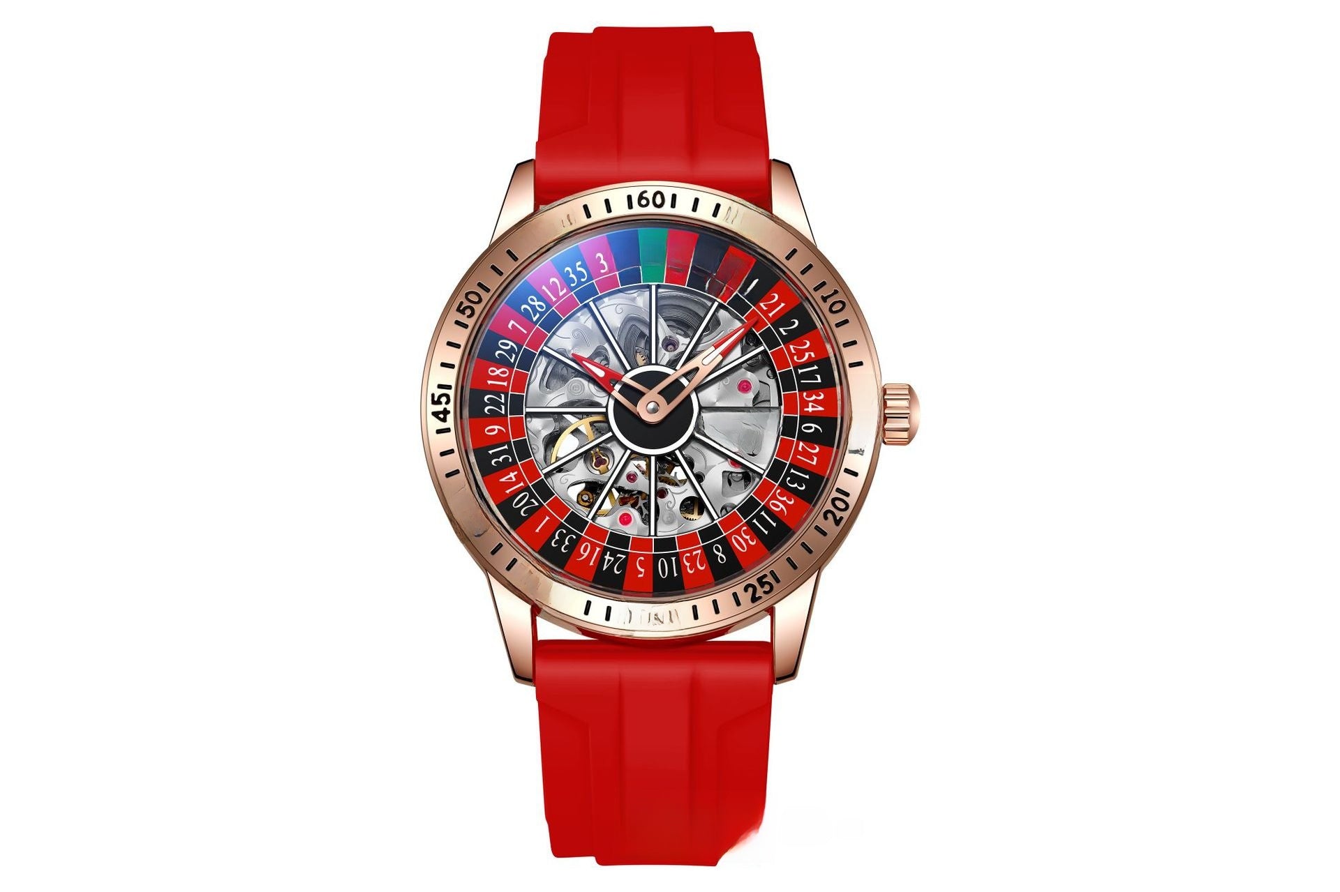 Automatic Mechanical Roulette Watch with Luminous Display